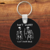 背中おもしろいの骨格が得ヒロだ キーホルダー (正面)