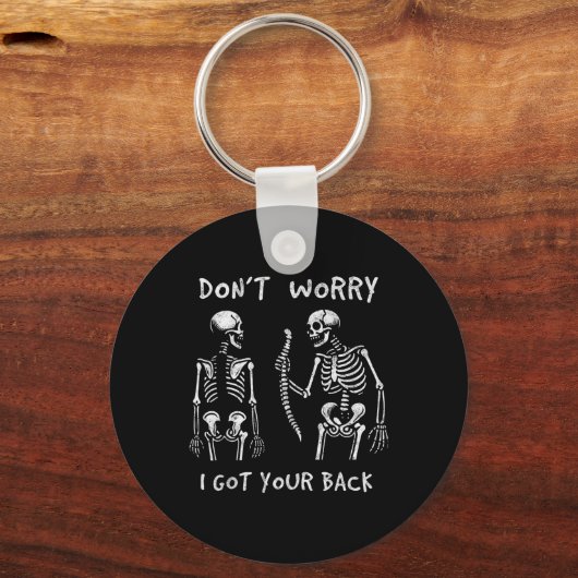 背中おもしろいの骨格が得ヒロだ キーホルダー (正面)