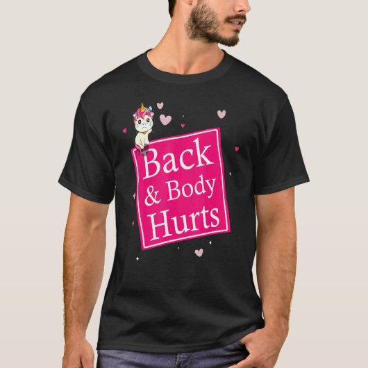 背中が痛い+辛辣 Tシャツ (正面)