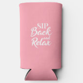 背中とピンクリラックススリム スリム缶クーラー (正面)