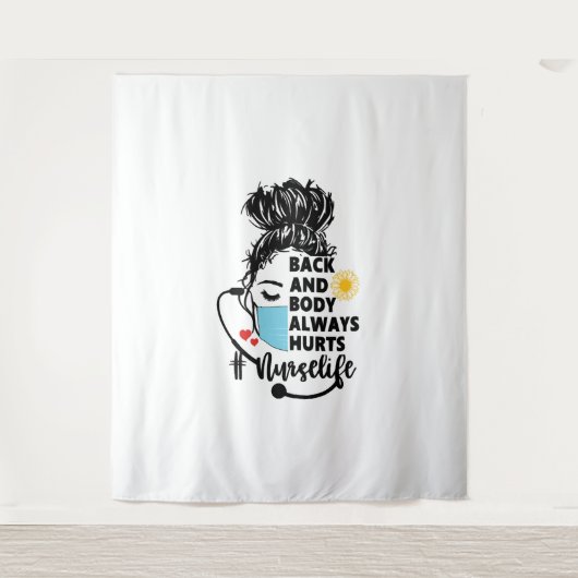 背中と体がナース生活を痛める タペストリー (正面)