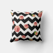 背中と白シェブロンバラ装飾用クッション クッション (裏面)