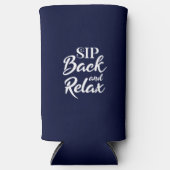 背中と青リラックススリム スリム缶クーラー (正面)