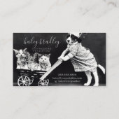 背中にカスタマイズ可能なペットドッグキャットシッティング 名刺 (裏面)