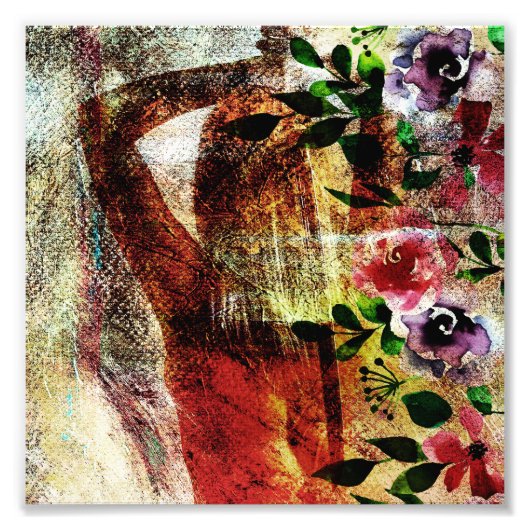 背中に刀を背負った女性の後ろから見る光景 フォトプリント            (正面)