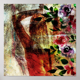 背中に刀を背負った女性の後ろから見る光景 ポスター