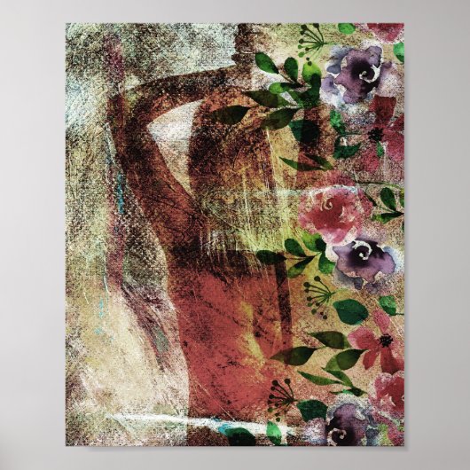 背中に刀を背負った女性の後ろから見る光景 ポスター (正面)