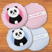 背中に可愛いパンダの青いスポット名 ラウンドクッション