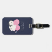 背中に大きなハートを背負って眠る甘い子ネコ ラゲッジタグ (正面横)