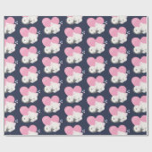 背中に大きなハートを背負って眠る甘い子ネコ ラッピングペーパー (フラット)