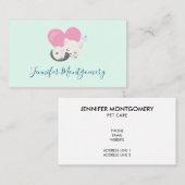 背中に大きなハートを背負って眠る甘い子ネコ 名刺 (正面/裏面)