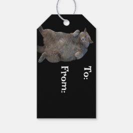 背中に敷設されるブリティッシュ・ショートヘアの太い猫 ギフトタグ