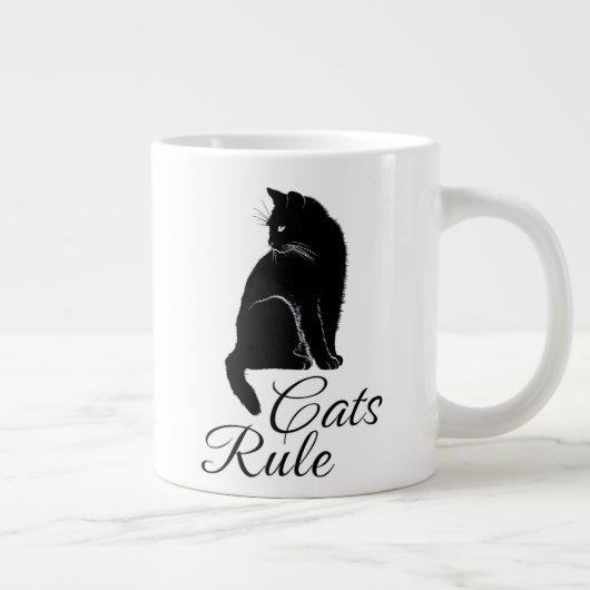 背中に美しい座り猫 – Cats Rule ジャンボコーヒーマグカップ (右)