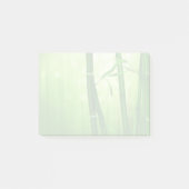 背中に《写真》ぼけ味淡い色の灯を付けた緑の竹 ポストイット (正面)