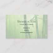 背中に《写真》ぼけ味淡い色の灯を付けた緑の竹 名刺 (裏面)