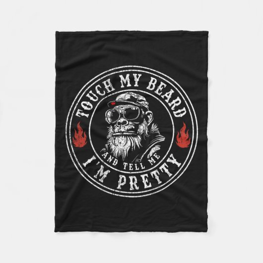 背中にTouchの髭を伸ばしかわいらして フリースブランケット (正面)