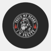 背中にTouchの髭を伸ばしかわいらして ラウンドシール (正面)