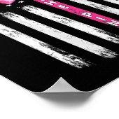 背中のピンクのリボンのアメリカ国旗の乳がんA ポスター (角)