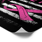 背中のピンクの乳がん認識度国旗の幼児 ポスター (角)