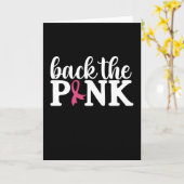 背中のピンクの家族一致の乳がん認識度 カード (黄色い花)