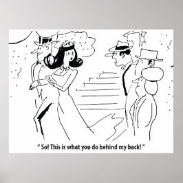 背中の奥でユーモアのある結婚 ポスター