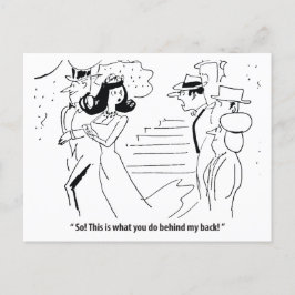 背中の奥でユーモアのある結婚 ポストカード