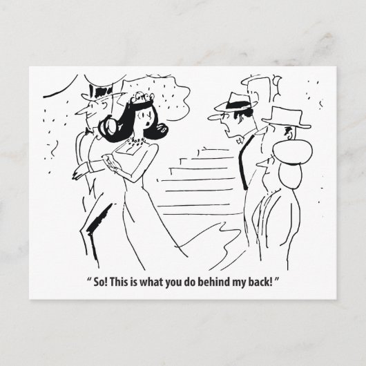 背中の奥でユーモアのある結婚 ポストカード (正面)