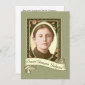 背中の痛みの聖カードの聖ジェムマ・ガルガニ聖人 エンクロージャーカード (正面/裏面)