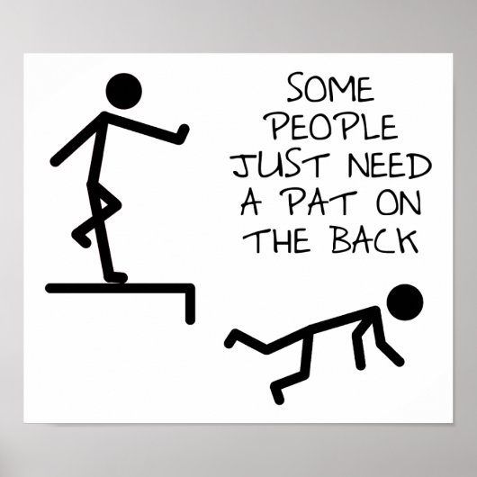 背中のTおもしろいシャツをパット ポスター (正面)