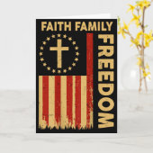 背中への愛国的なクリスチャンの信仰家族の神のC カード (黄色い花)