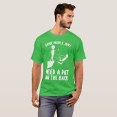 背中を叩いてくれる面白い大人サイケなデザイン 楽しい Tシャツ (正面フル)