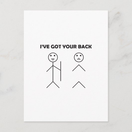 背中を得持っている – スティック図 ポストカード (正面)
