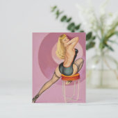 背中を見てブロンドをスツール上にピン ポストカード (スタンド正面)