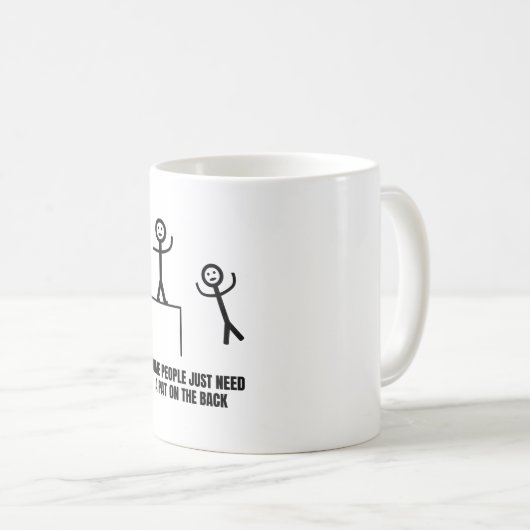 背中を軽くたたく必要がある人もいる コーヒーマグカップ (正面右)