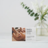 背中マッサージ | サロンスパ 名刺 (スタンド正面)