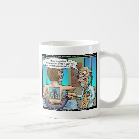 背中実在痛みおもしろいTマグカップ&ギフト コーヒーマグカップ (右)