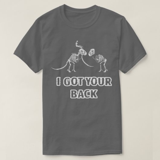 背中得の恐竜の骨格は心配しない Tシャツ (デザイン正面)