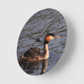 背中素晴らしにヒヨコのあるトキ ラウンド壁時計 (傾斜)