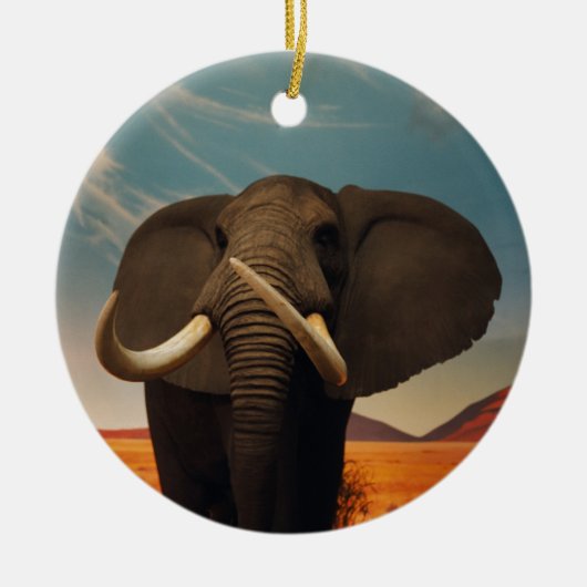 背威厳のある高 セラミックオーナメント (正面)