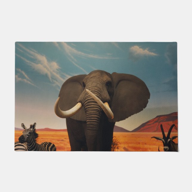 背威厳のある高 ドアマット (正面)