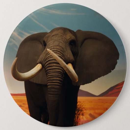 背威厳のある高 缶バッジ (正面)