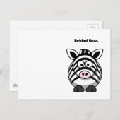 背後おもしろいバーゼブラかわいい動物漫画 ポストカード (正面/裏面)