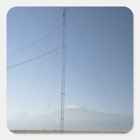 背後のキリマンジャロ山。 スクエアシール (正面)