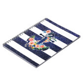 背景いかりストライプの ノートブック (左側)