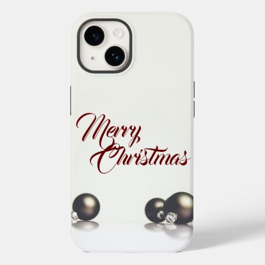 背景が明るいクリスマスボール3個 Case-Mate iPhoneケース (裏面)