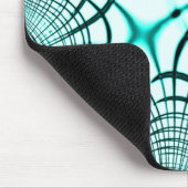 背景が明るいシアンの曲線のクロス模様 マウスパッド (コーナー)