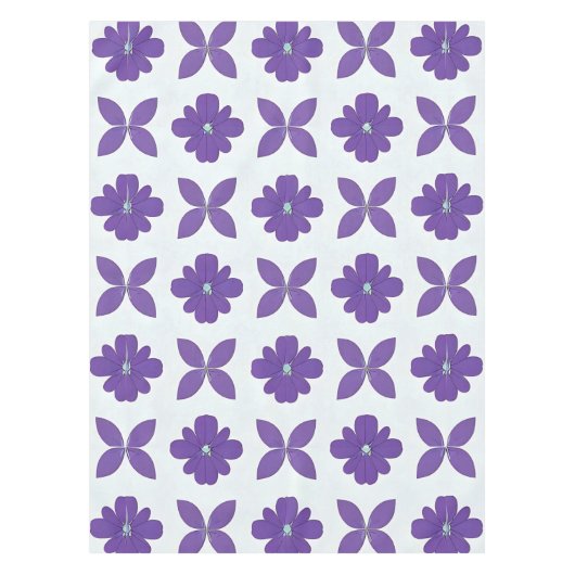 背景が明るい紫色の花 テーブルクロス (正面)