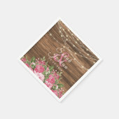 背景が木のピンクのぼかし花模様 スタンダードカクテルナプキン (角)
