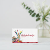 背景が白の学校用文房具 名刺 (スタンド正面)