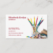 背景が白の学校用文房具 名刺 (裏面)